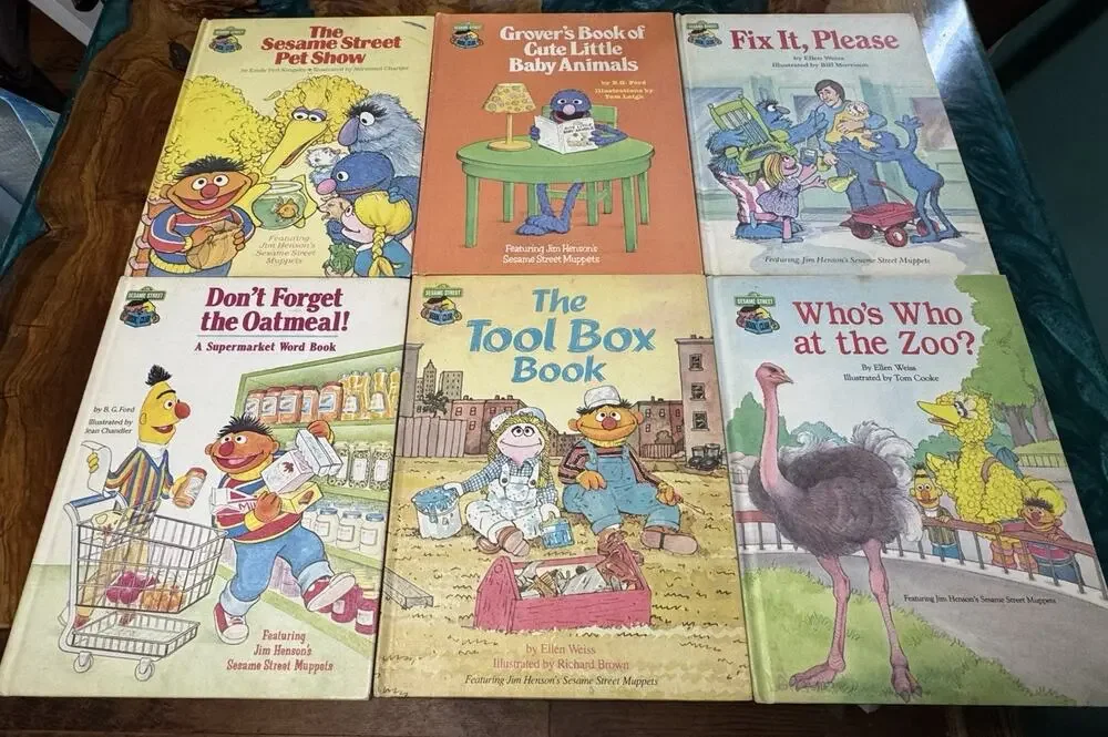 The Sesame Street Book Club x 6 Vintage Hardcover Children's Picture Lot #2